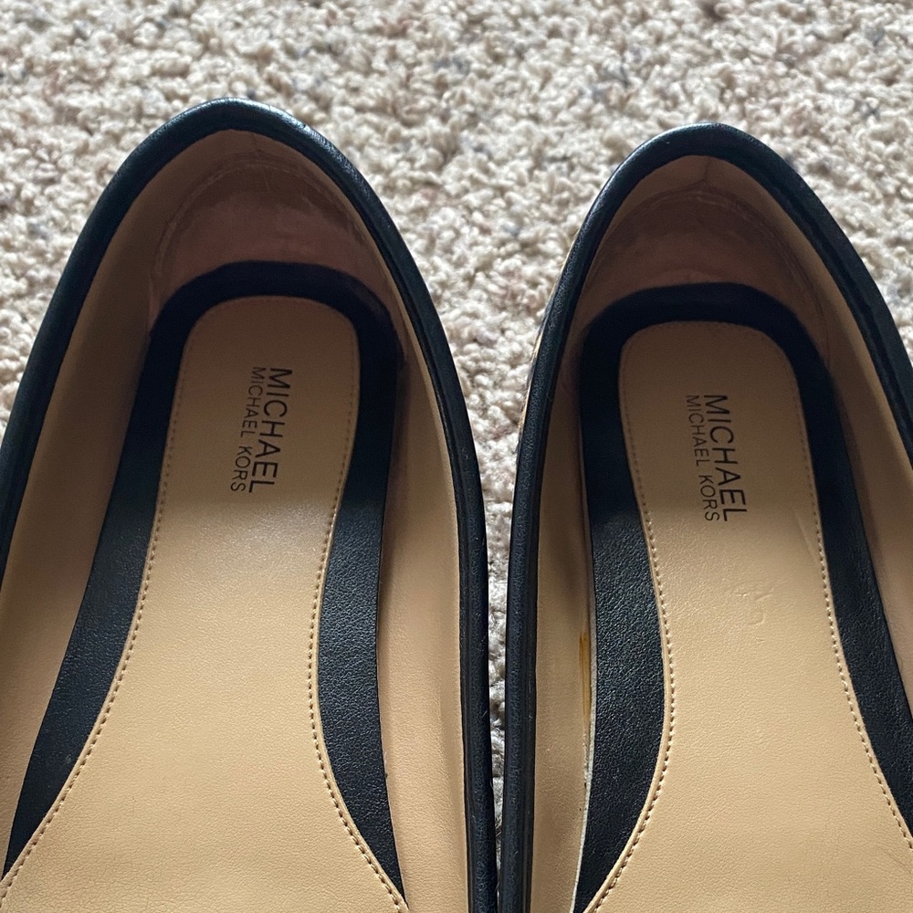Michael Kors Animal Print Flats with Gold Accent - Picture 11 of 14